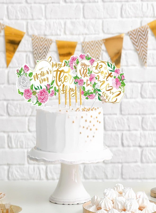 WUEURU 24PCS Happy Mother's Day Cake Topper,Decorative Party Cake Decoration for Mother's Day,4 Styles Cake Decoration for Birthday Party Favors Supplies - Image 5