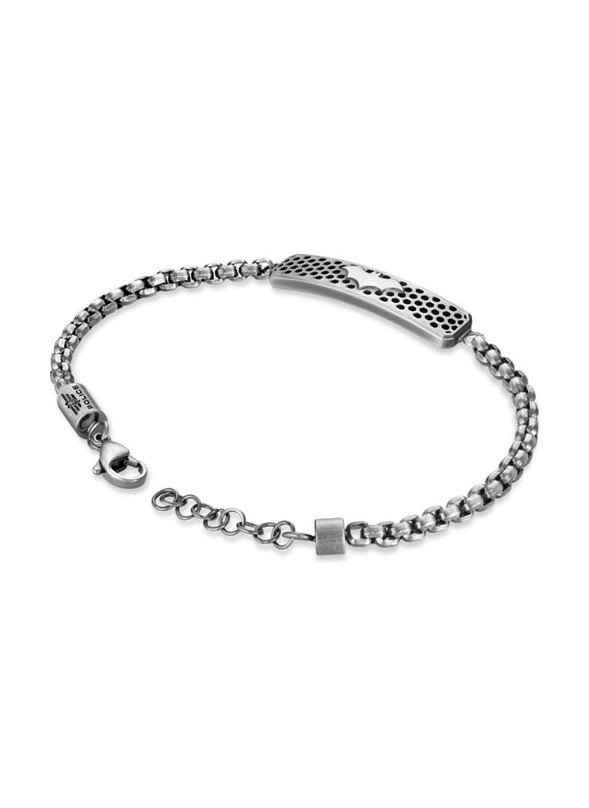 POLICE Protector BraceletLimited Edition Antique Bat Motif with Hexagon LinksBold and Rugged Men's Style  - Image 3
