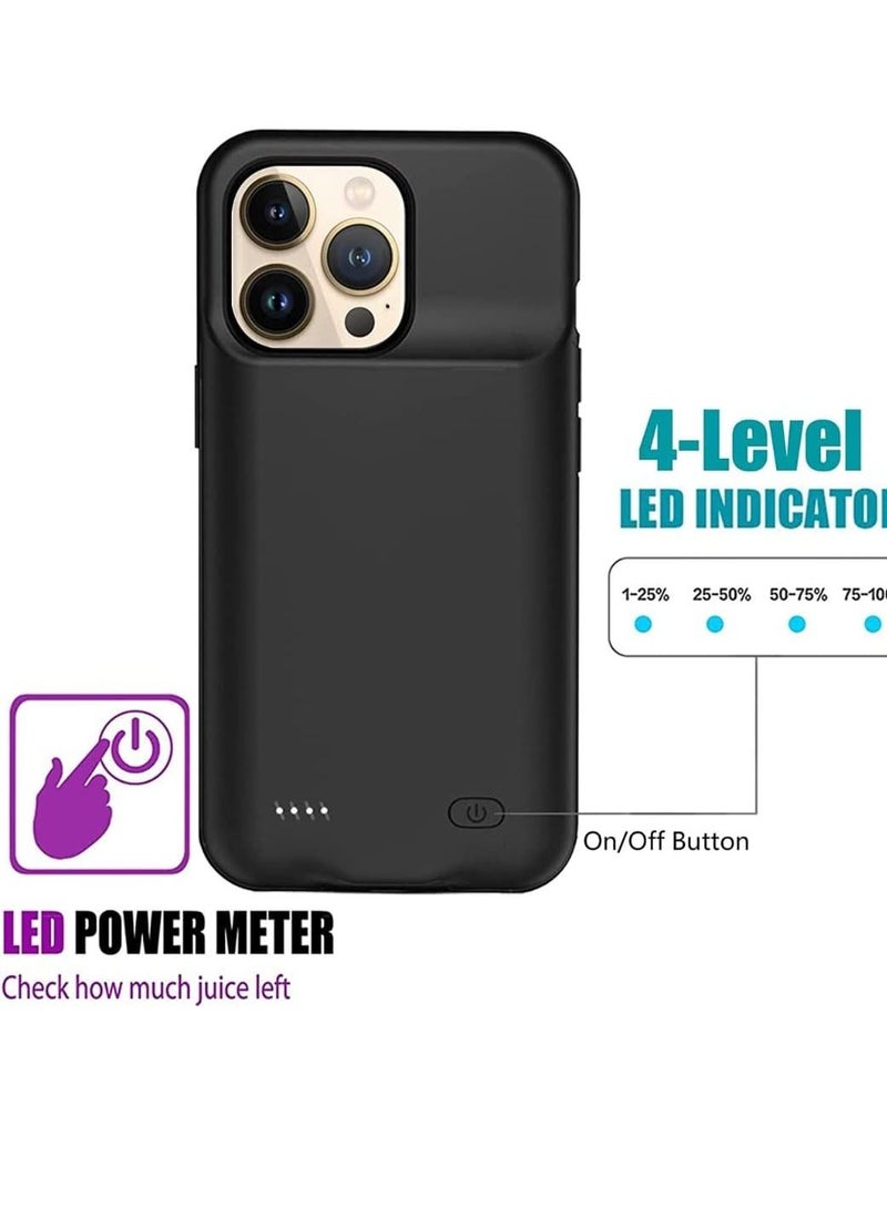 Battery Case for iPhone Series, Portable Battery Pack, Rechargeable Smart Charger Case, External Battery Charging Case, 4500 mah, Compatible with (iPhone 14 Pro Max)