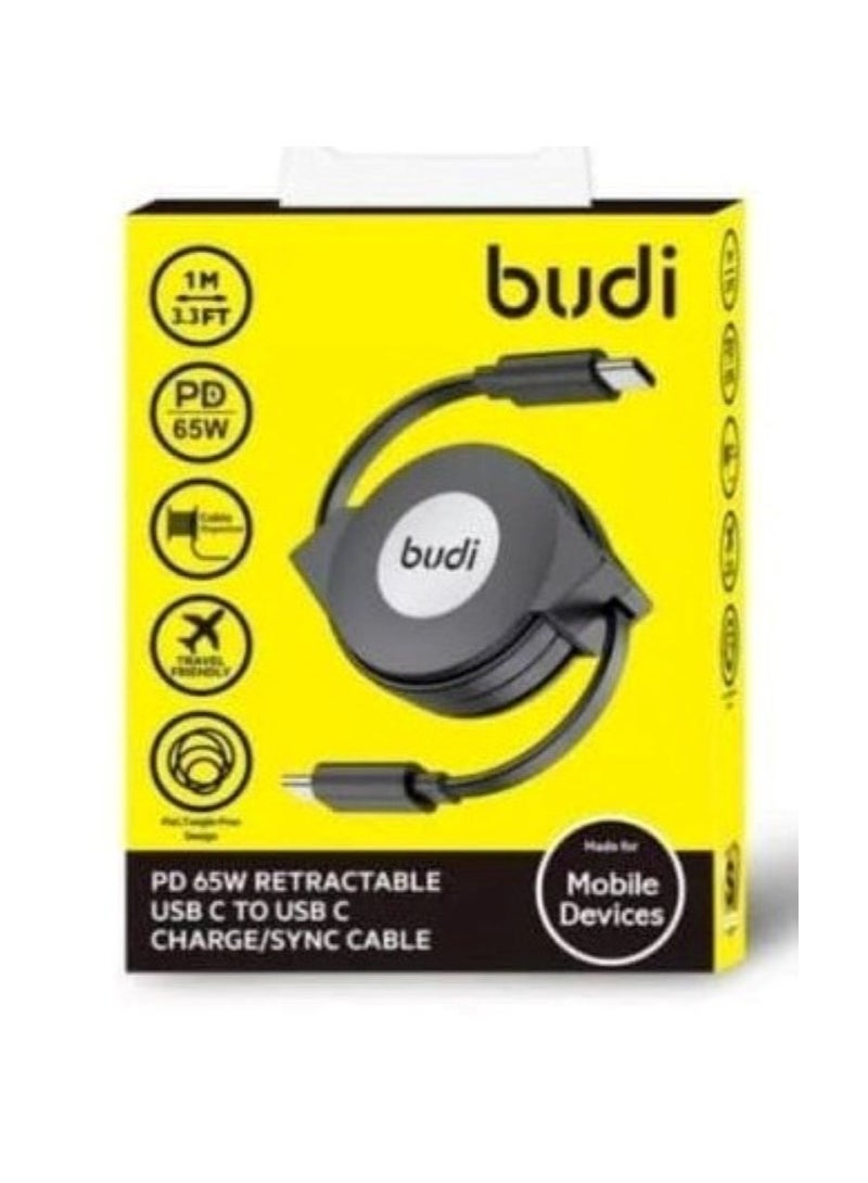 بودي كابل شحن قابل للسحب من الجهتين تايب سي الى تايب سي - Image 2