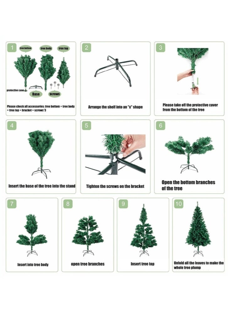 GGEROU شجرة عيد الميلاد الاصطناعية بطول 4 أقدام مع جهاز تحكم عن بعد، 150 ضوء LED دافئ أبيض وألوان متعددة متغيرة، شجرة صنوبر مزيفة مع أرجل معدنية، 260 طرف فرع، أخضر - Image 5
