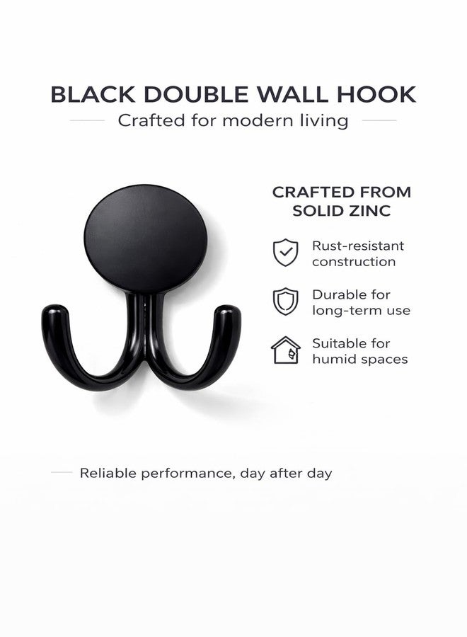 Colornest 1 Pc Metal Hooks for Wall – Heavy Duty Double Wall Hooks for Hanging | Towel, Clothes Hanger for Bathroom, Kitchen & Entryway | Black - Image 4