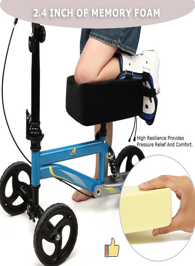 XINTREY Knee Scooter Cushion 2" thick Memory Foam Knee Scooter Pad for Comfort w/Removable Cover Walker/Roller Accessories fits Most Models (Black) - Image 3