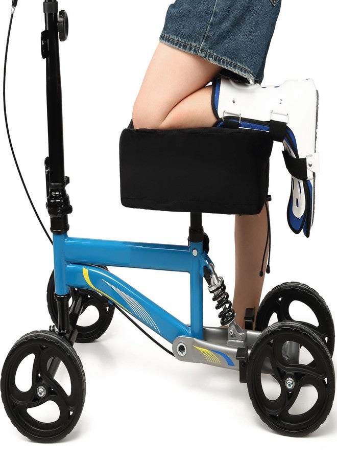 XINTREY Knee Scooter Cushion 2" thick Memory Foam Knee Scooter Pad for Comfort w/Removable Cover Walker/Roller Accessories fits Most Models (Black) - Image 1