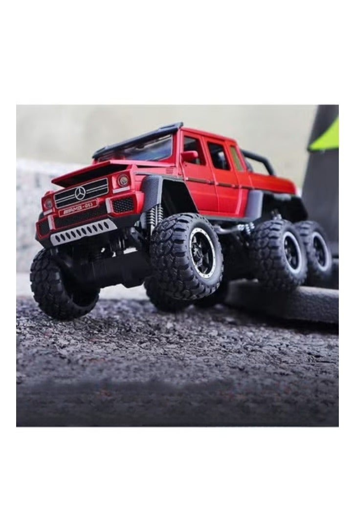 حديقة الألعاب محاكاة سيارة مرسيدس بنز G63 AMG 6x6 للطرق الوعرة بمقياس 1:22 - لعبة سحب للخلف من سبائك الزنك مع صوت وإضاءة | هدية لهواة الجمع من الأطفال والكبار - Image 3