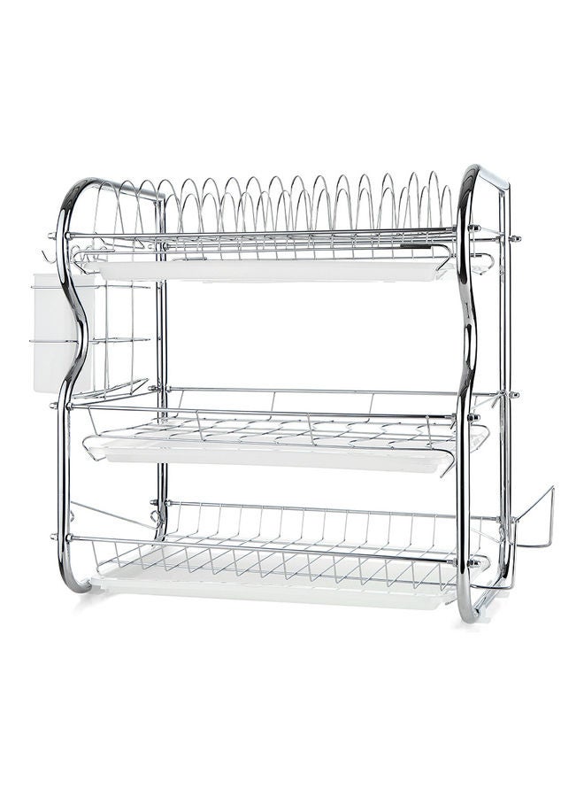 Multi Functional 3-Tier Kitchen Supplies Storage Rack Silver 44.00x15.00x25.00cm - Image 1