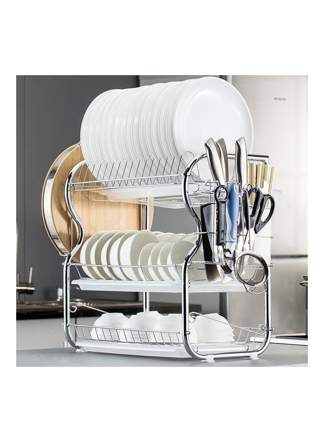 Multi Functional 3-Tier Kitchen Supplies Storage Rack Silver 44.00x15.00x25.00cm - Image 5