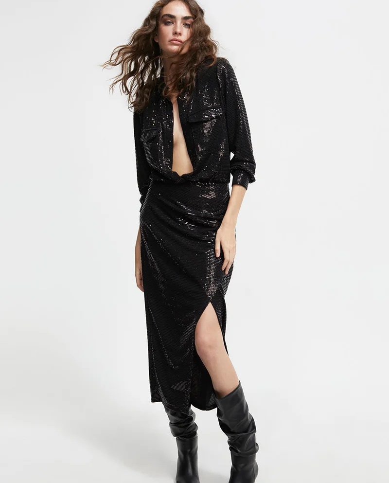 Lola Casademunt Sequinned knit dress