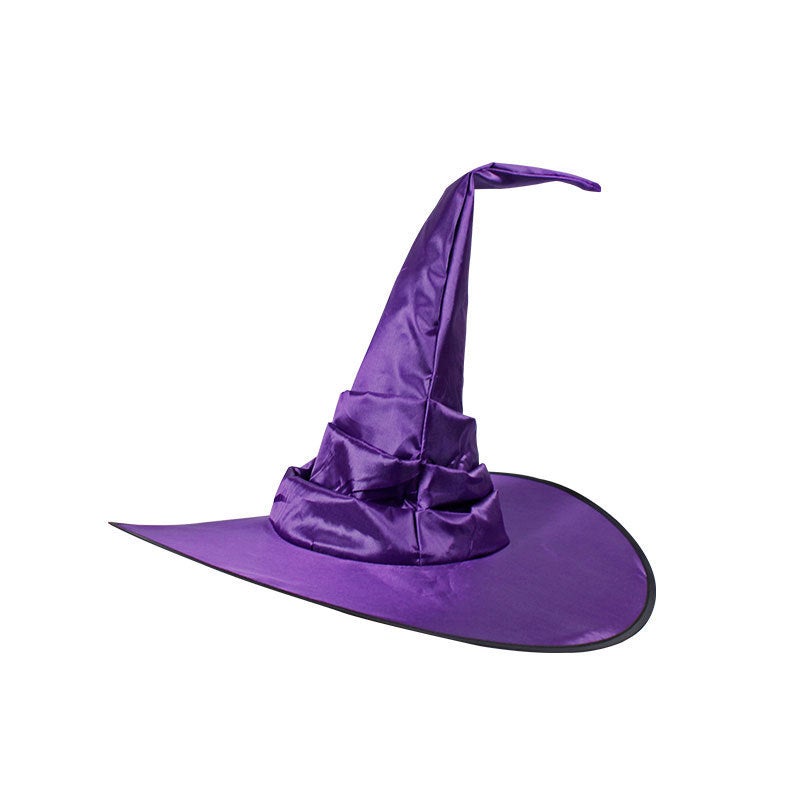 Halloween Pleated Witch Hat Black Party Harry Potter Wizard Hat Ball Wizard Curved Witch Hat - Image 3