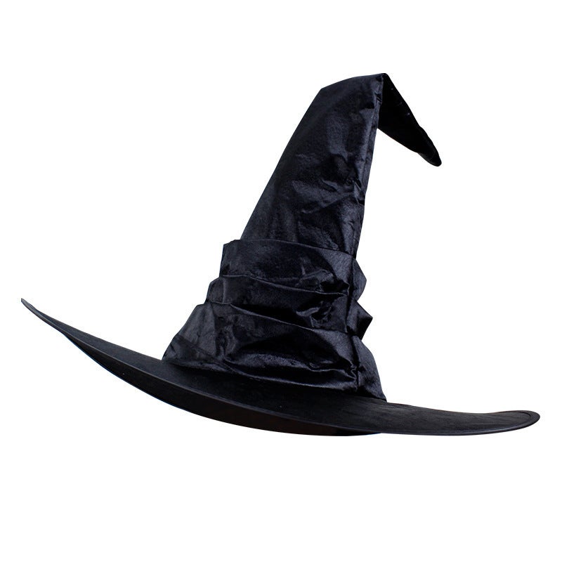Halloween Pleated Witch Hat Black Party Harry Potter Wizard Hat Ball Wizard Curved Witch Hat - Image 5