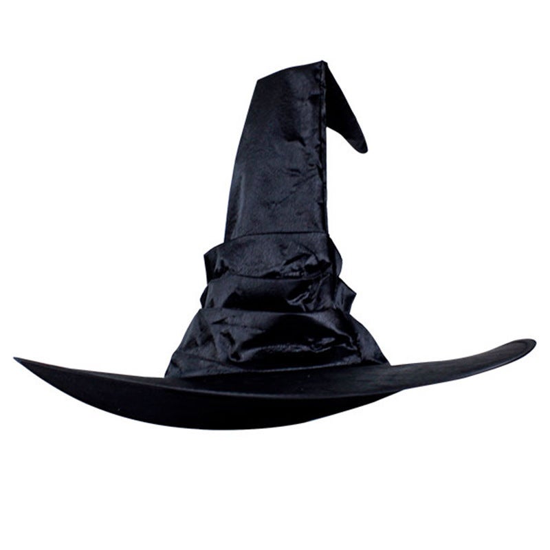 Halloween Pleated Witch Hat Black Party Harry Potter Wizard Hat Ball Wizard Curved Witch Hat - Image 2