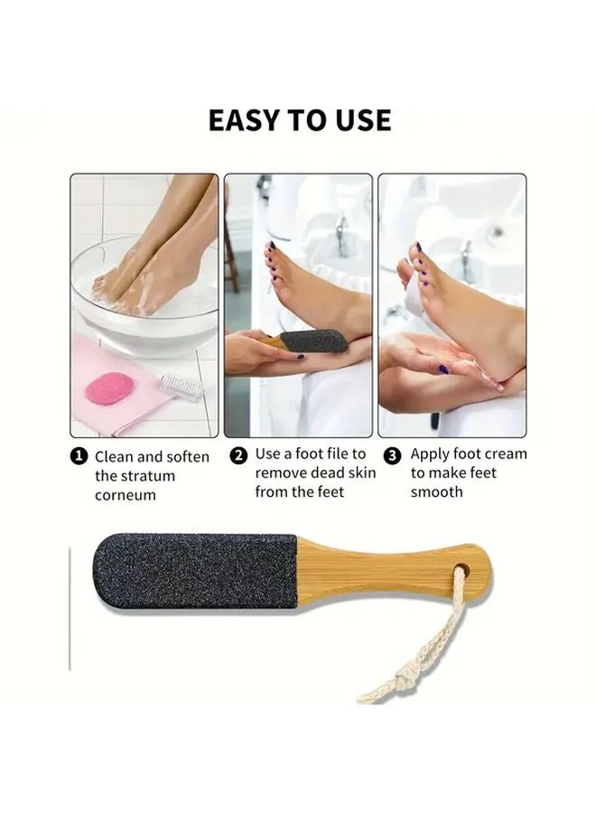 2 Pieces Heavy Duty Foot File Pedicure Set Extra Coarse and Fine Salon Grade Home Travel Portable Foot Care - Image 2