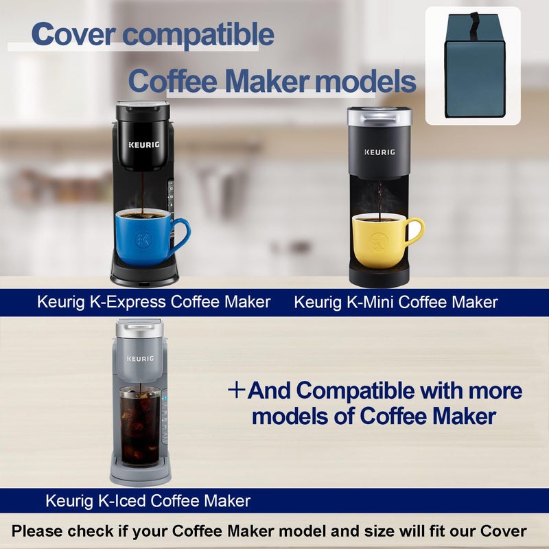 NUENSS-ROR Dust cover for Keurig Single Serve K-Cup Pod Coffee Maker, Heavy Duty Waterproof Coffee Machine Cover for Keurig K-Express, K-Mini and K-Iced Single Serve K-Cup Pod Coffee Maker (Blue) - Image 4