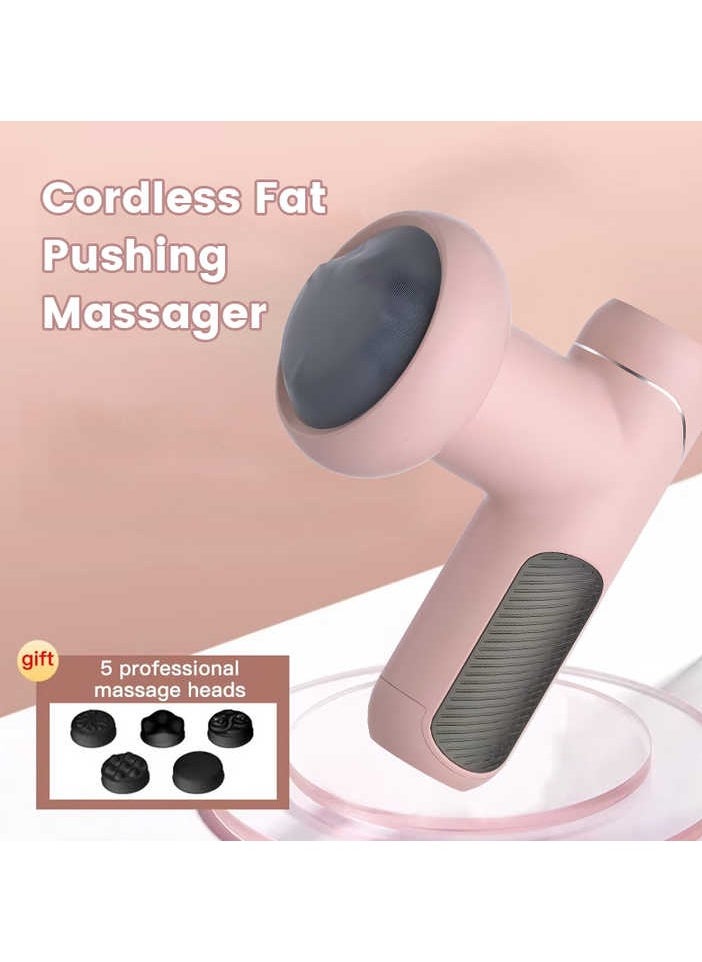 Generic - Portable Intelligent Powerful Deep Rolling Massage Machine Best Budget 5-Headed Booster Gun Pink - Image 1