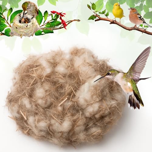 slivche Bird Nesting Material - Hummingbird Nesting Material - Mixing Parakeet Nesting Material - Nesting Bedding for Finches Canary Wild Birds Ideal for Cage Gardens Tree Trunks - Bird Nest Supplies 3.6 oz - Image 1