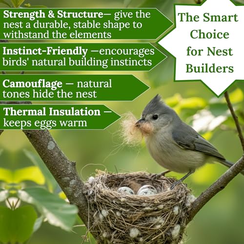 slivche Bird Nesting Material - Hummingbird Nesting Material - Mixing Parakeet Nesting Material - Nesting Bedding for Finches Canary Wild Birds Ideal for Cage Gardens Tree Trunks - Bird Nest Supplies 3.6 oz - Image 5