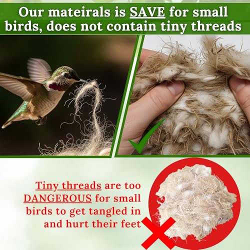 slivche Bird Nesting Material - Hummingbird Nesting Material - Mixing Parakeet Nesting Material - Nesting Bedding for Finches Canary Wild Birds Ideal for Cage Gardens Tree Trunks - Bird Nest Supplies 3.6 oz - Image 4