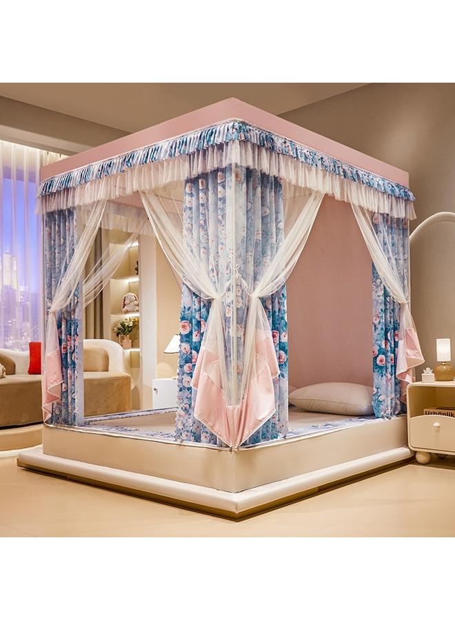 Bluejw 360-degree Anti-mosquito Integrated Shading Anti-fall Mosquito Net Three-door Baking Varnish Bracket Encryption Net Yarn Back To The Bottom Square Net - Image 3