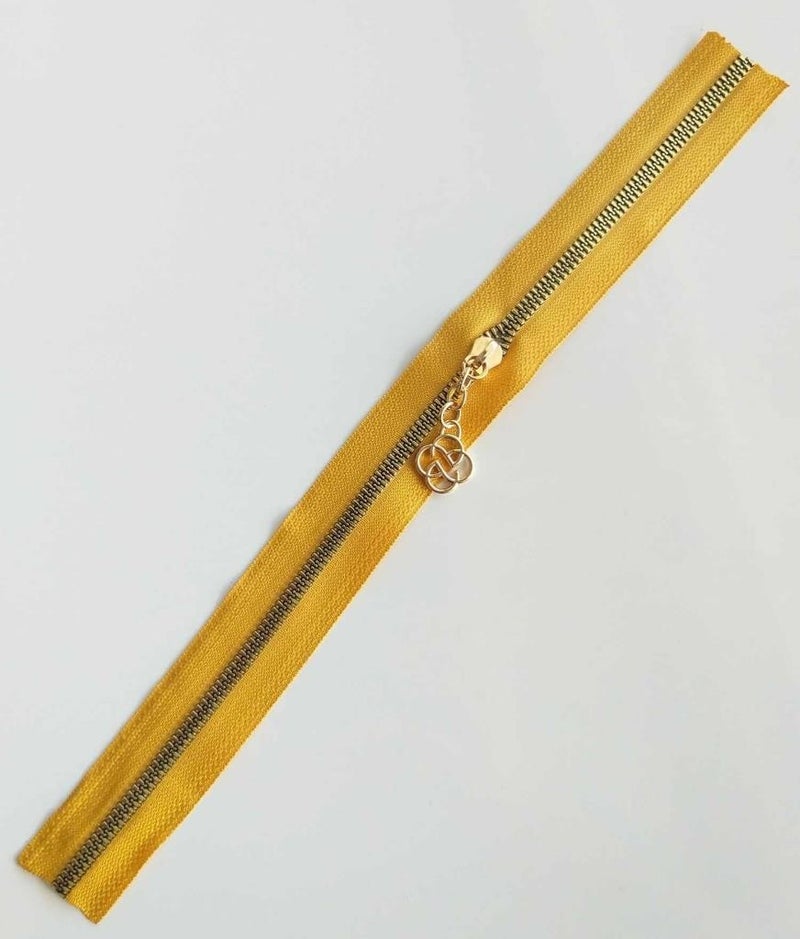Angel Çanta Aksesuar Angel Bag Accessory Head Zipper 30 cm Light Gold Metal Mustard 