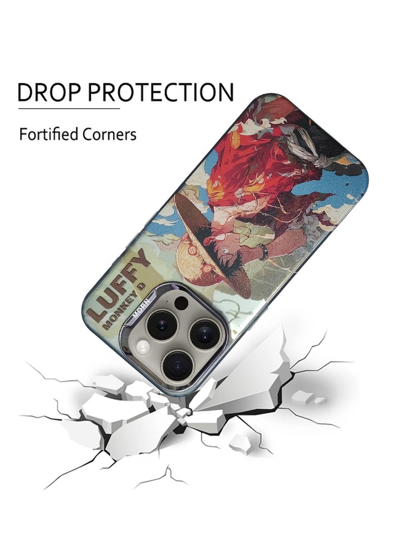 X-level iPhone 15 Pro Protective Case Cover PC Hard Phone with Anime One Piece Luffy pattern, Anti-Scratch Shockproof Protective iPhone 15 Pro Mobile Accessories Protector for Women Men - Image 3