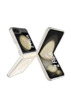 Acrylic TPU+PC Magnetic Clear Case for Samsung Galaxy Z Flip5 Case Compatible with Mag safe Wireless Charge Clear Shockproof Drop-Proof Samsung Galaxy Z Flip 5 Case