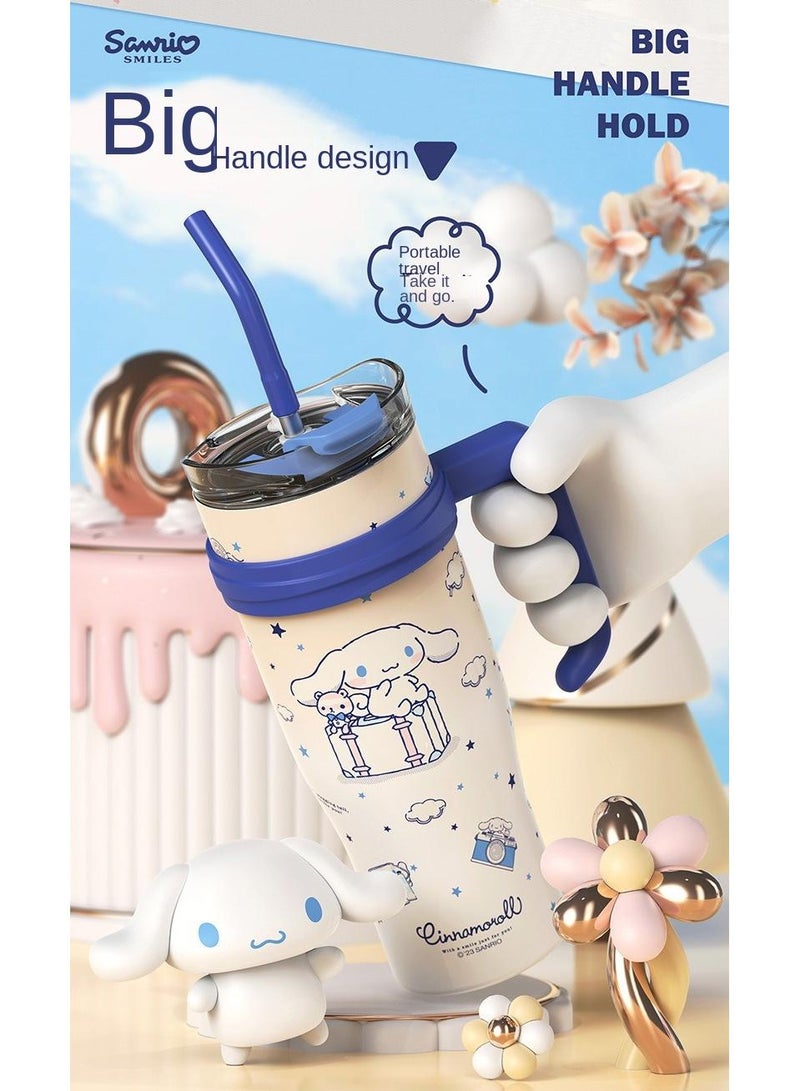 Y&D Cinnamoroll Reusable Vacuum quenching Cup, 40oz Cup Large Capacity Vacuum Cup with Straw car Heat Preservation Cold Preservation Large ice Cup , Iced Tea or Coffee, Smoothie More, Cream, 40 oz - Image 2