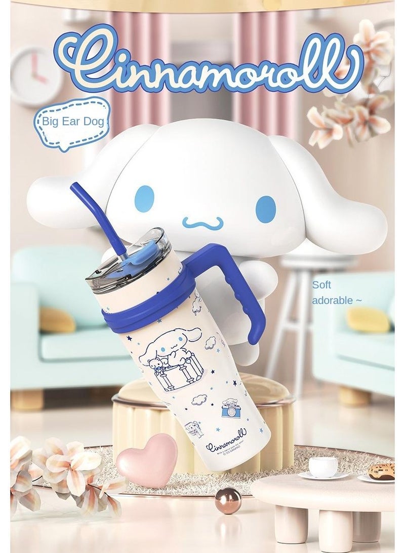Y&D Cinnamoroll Reusable Vacuum quenching Cup, 40oz Cup Large Capacity Vacuum Cup with Straw car Heat Preservation Cold Preservation Large ice Cup , Iced Tea or Coffee, Smoothie More, Cream, 40 oz - Image 3