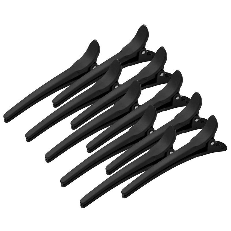 WANBY Hair Clips 12Pcs Black Durability Big Bite Alligator Clip Set Professional Plastic Hair Clips for Easy Styling and Sectioning Duckbill