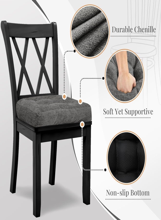 Basic Beyond Chair Cushions for Dining Chairs, Non-Slip Chair Pads, Thick Seat Cushions for Dining Room Chairs, Kitchen Chair Cushions Set of 4, 17" x 17" x 4", Dark Grey - Image 5