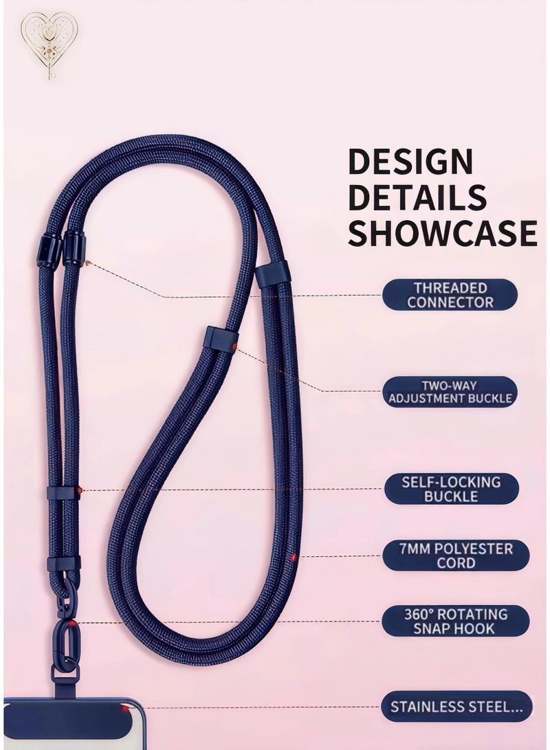 كيامور حبل عنق 3 في 1 قابل للتعديل مع حامل بطاقة للهاتف – يمكن استخدامه كسوار يد، حبل رقبة، أو حزام جانبي، مثالي لحمل الهاتف أو حامل البطاقة بأمان وبدون استخدام اليدين أثناء الاستخدام اليومي، العمل، السفر، الفعاليات، أو المهرجانات - Image 4