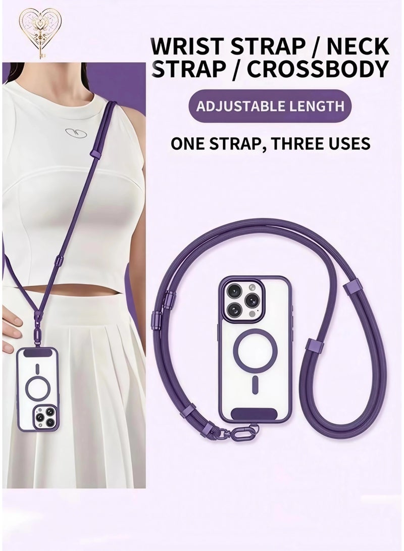 كيامور حبل عنق 3 في 1 قابل للتعديل مع حامل بطاقة للهاتف – يمكن استخدامه كسوار يد، حبل رقبة، أو حزام جانبي، مثالي لحمل الهاتف أو حامل البطاقة بأمان وبدون استخدام اليدين أثناء الاستخدام اليومي، العمل، السفر، الفعاليات، أو المهرجانات - Image 2