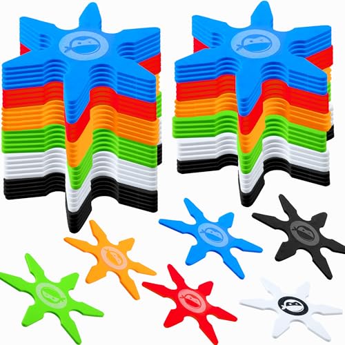 Fahacop 60 Pcs 4 Inch Ninja Throwing Stars Foam Stars Throwing Foam Star Toys for Kids Boys Ninja Theme Party Favors Halloween Cosplay Supplies 6 Colors Color Set 1 - Image 1