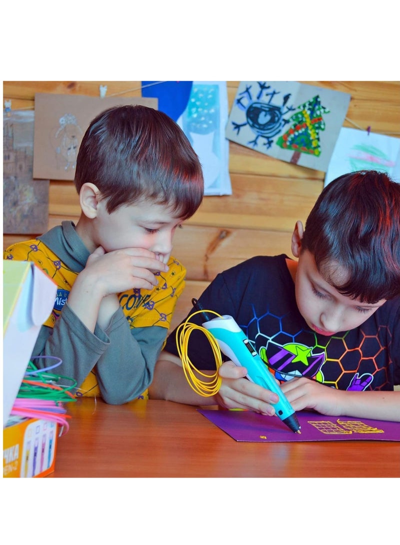 TIGER 3D Printer Pen Set for Children and Adults – 3D Printing Pen with 12 Colours of 1.75mm PLA Filament, 3 Metres per Colour, 250 Stencils eBook (Blue) – Perfect Gift for Creative Minds - Image 5