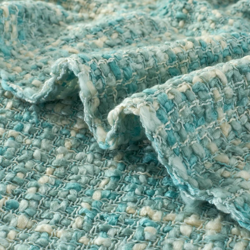 GINAMUSE Multi-Color Turquoise Cable Woven Throw Blanket for Couch,50"X60" Boho Style Textured Blankets for Home Decor,Super Soft Warm Cozy Chunky Blanket with Decorative Tassels for Bed - Image 3