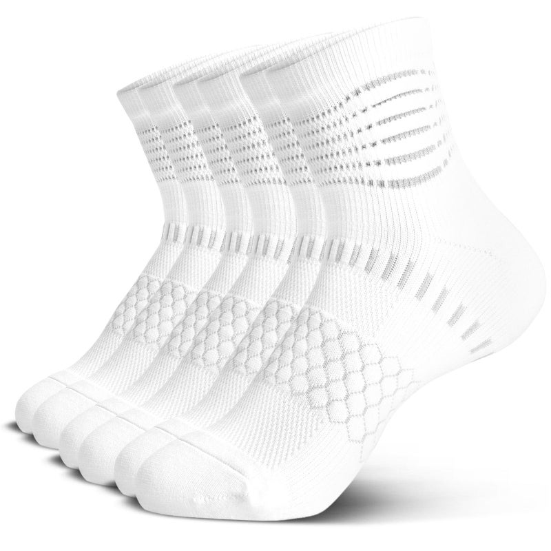 IRAMY Compression Socks for Women Men Coolmax Moisture Wicking Ankle Support Socks Plantar Fasciitis Relief 3 Pairs - Image 1