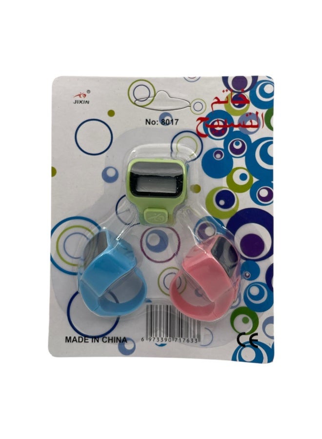 Digital Electronic Finger Counter Set, 3 Pieces, Multicolor