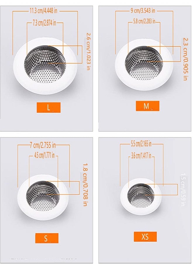 JYYHSF Drain Hair Catcher,Drain Stoper,Shower Drain Cover for Bathtub, Kitchen Sink Strainer, Stainless Steel Bathroom Sink, Drain Stopper with (4 PCS,Black,2.1 in to 4.5 in) - Image 2
