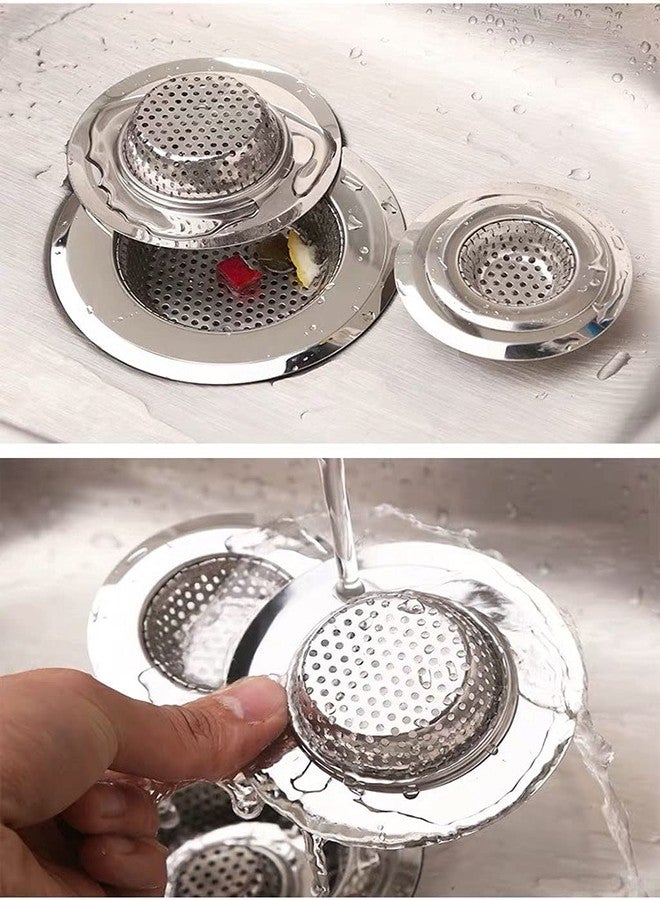 JYYHSF Drain Hair Catcher,Drain Stoper,Shower Drain Cover for Bathtub, Kitchen Sink Strainer, Stainless Steel Bathroom Sink, Drain Stopper with (4 PCS,Black,2.1 in to 4.5 in) - Image 4