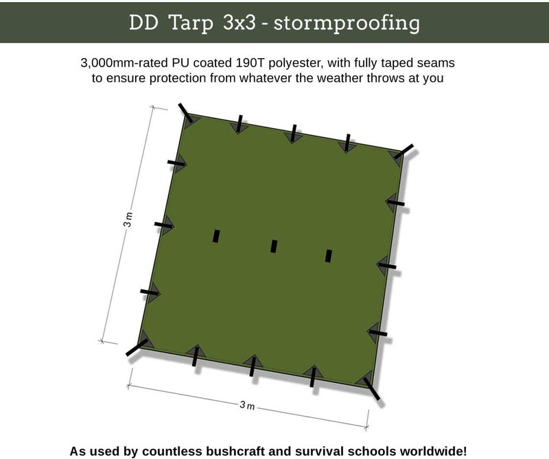 DD Hammocks - DD Tarp 3x3 - Olive Green: 10ft x 10ft - Image 3