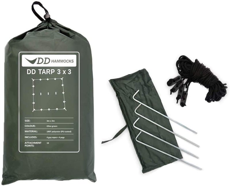DD Hammocks - DD Tarp 3x3 - Olive Green: 10ft x 10ft - Image 2