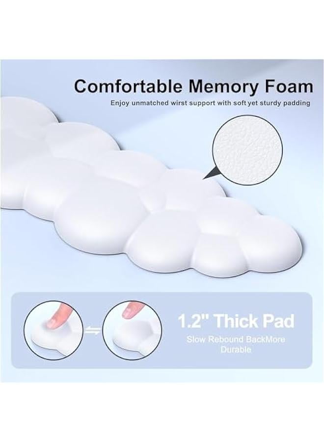 HOOKOR Cloud Wrist Rest Keyboard Cloud Wrist Pad Keyboard Wrist Rest Keyboard Cloud Mouse Pad Leather PU Non-Slip Base Desk Wrist Rest Support for Computer Laptop Gaming Mac Home Office (White) - Image 5