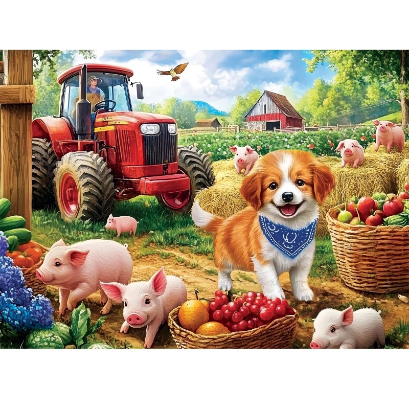 WSCXSC 500 Piece Puzzles for AdultsFarm Dog Jigsaw Puzzles 500 Pieces Animals Pig Puzzle for Adults Seniors Premium Cardboard Puzzles Challenging Game Home Decor Birthday Party Gift - Image 3