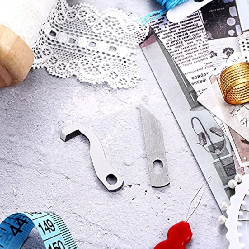 مسدس ماكينة أوفرلوك سيرجر 4 قطع شفرات علوية وسفلية ثقيلة لخياطة الأقمشة DIY للملابس - Image 5
