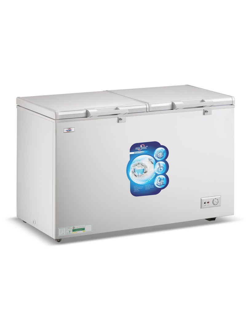 STAR TRACK STAR TRACK Chest Freezer 475 Liters (Double Door), White, Anti Scratch Cabinet, Spacious, Energy-Efficient, and Built to Last 
