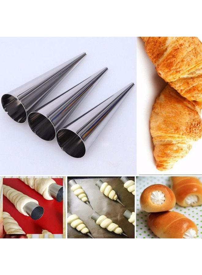NIBEMINENT 3 Piece Stainless Steel Croissant Mould Silver 12.1x3.4x1xcentimeter - Image 3