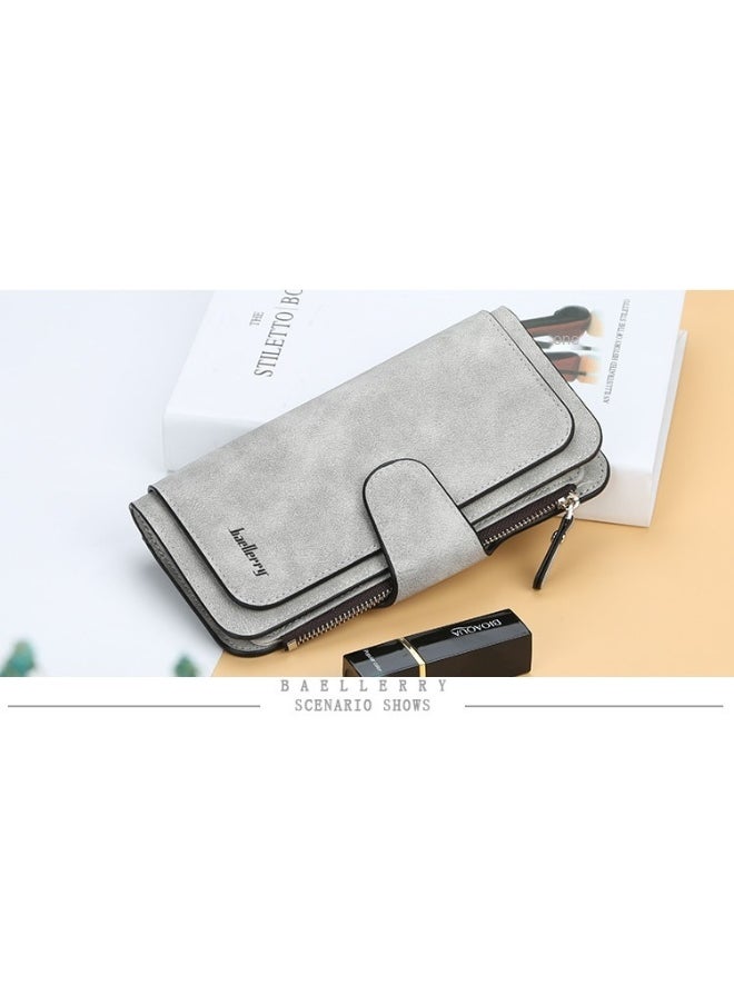 baellerry Women's Purse Long Multi-card Women's Advanced Purse Fashion Triple Fold Vertical Handbag  - Image 2