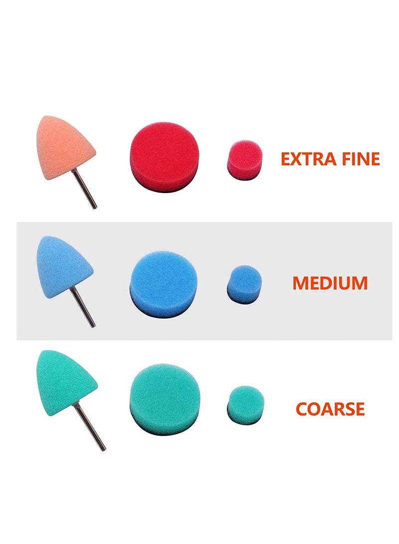 Mini Buffing Polishing Pads, 16Pcs Mini Detail Polisher Pads Use On Rotary Tools, Cordless electric drill, Mini Polisher Tool for Tight Area Detailing Polishing Waxing And Sealing Glaze  - Image 3