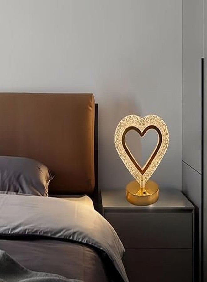 ALTRONA مصباح طاولة LED على شكل قلب من ALTRONA، ضوء ليلي كريستالي، مصباح غرفة نوم بتحكم باللمس، 3 أوضاع ألوان، مصباح طاولة للديكور (LM5) - Image 5