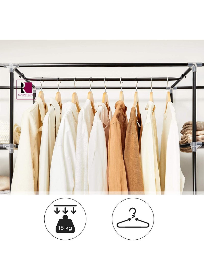 Roman Gifts - Fabric Canvas Wardrobe Clothes Storage Organiser Black - Image 1