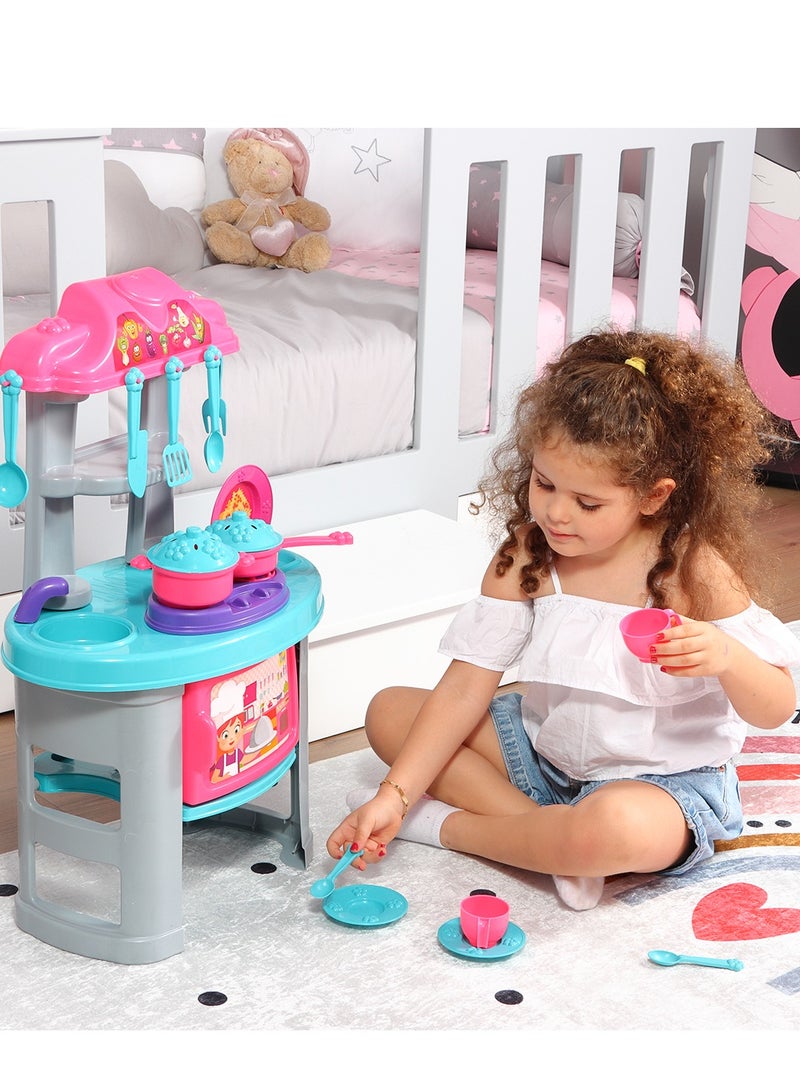 Ogi Mogi Toys Kitchen Play Set for Kids, 26 Pieces Kitchen Accessories, Pretend Role Play Cooking Food Sets, Learning Resources Imaginative Culinary Play Toys for Preschool Toddlers, Gift for Girls - Image 1